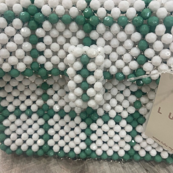 L U L U NWT Plaid Beaded Top Handle mini Bag - Picture 10 of 13